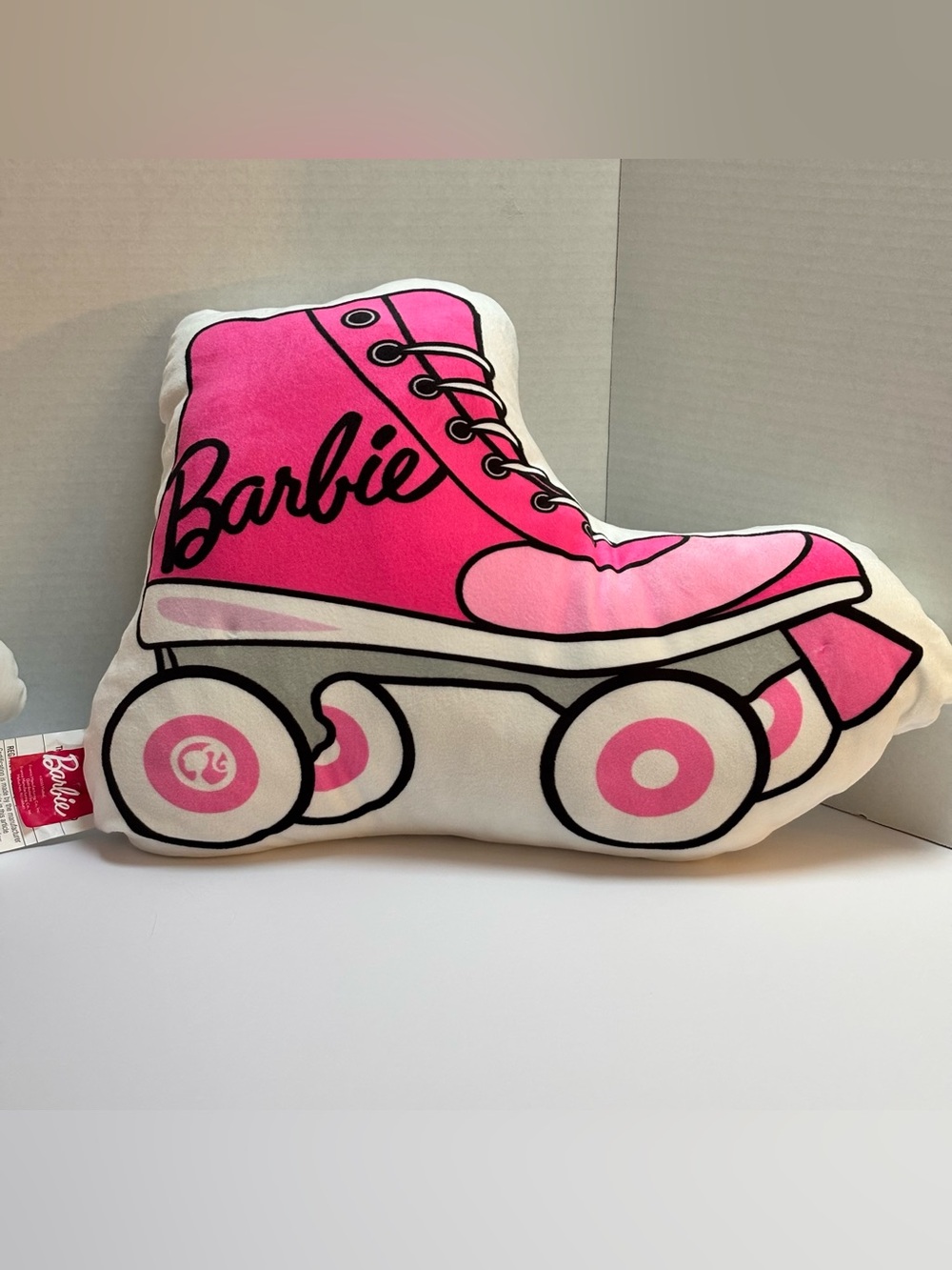 Barbie Hot Pink & Light Pink Roller Skate Pillow/Cushion. Super Soft. 16”x22”